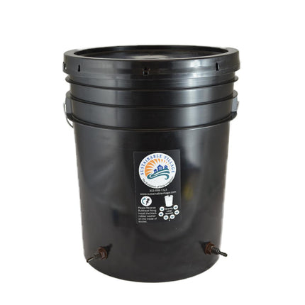 Water Reservoir - 5-Gallon Bucket w/ Lid & Bulkhead Fittings for Blumat systems