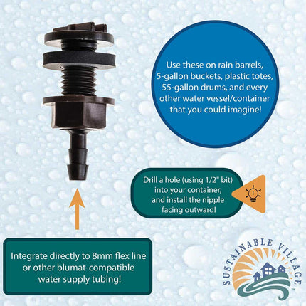 8mm BULKHEAD / Through-Hull Tank Connector-5