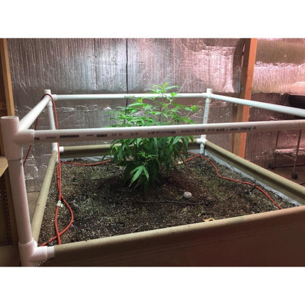 4' x 4' Grassroots Fabric Living Soil Raised Garden Bed with Trellis Fittings and Midrange Blumat Kit-5