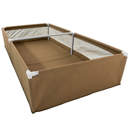 4' x 8' Grassroots Fabric Living Soil Raised Garden Bed with Trellis Fittings and Steensland Blumat Kit-1