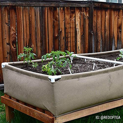 2' x 4' Grassroots Fabric Living Soil Raised Garden Bed with Trellis-5