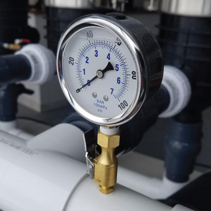 Water Pressure Gauge (0-100 PSi) Liquid-Filled Gauge-2