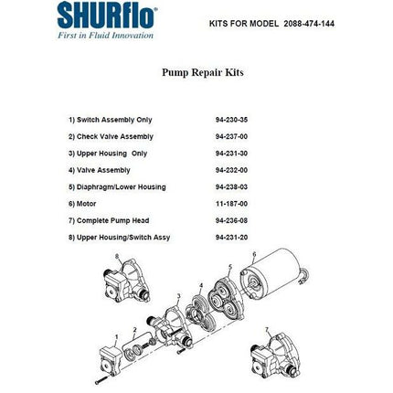 Shurflo - 2088-474-144 - Standard Demand Pump 24v DC-2