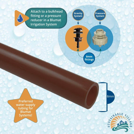 8mm Brown Super-Flex Tubing -50'