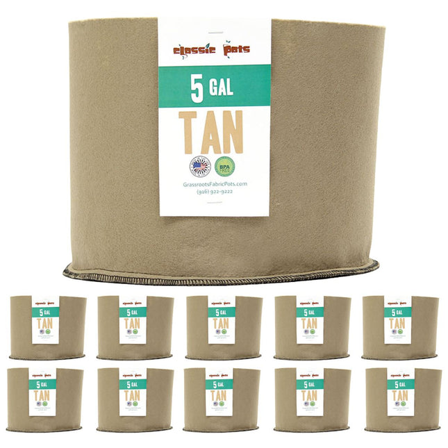 5 Gallon Grassroots Unlined Pot 10-pack