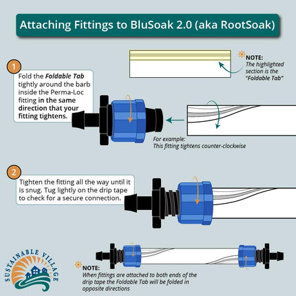 BluSoak Flush Valve / BluSoak Drip Tape to 1/2" MPT - BluSoak to PVC Connection