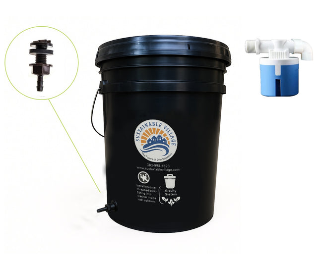 5-Gallon Reservoir w/8mm Bulkhead and Float Valve