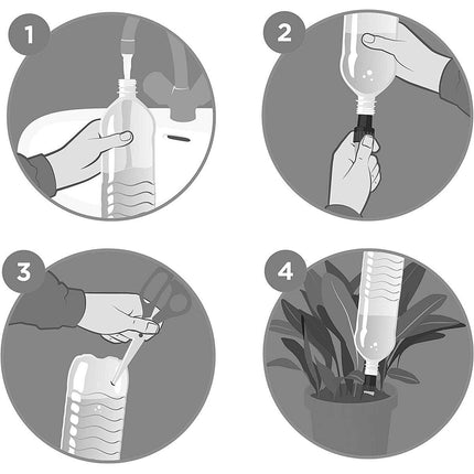Blumat Bottle Adapter XL (4 Pack): Self Watering Spikes/Houseplant Watering Stakes, Automatic Irrigation System, Use When On Vacation,Terracotta Spikes to use with Recycled Plastic Water Bottles