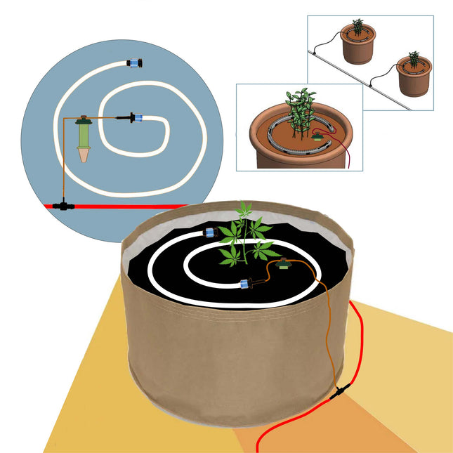 Blumat Pot Irrigation Kit: 5" Ring (2-7 Gallon) | Single 5" Standard