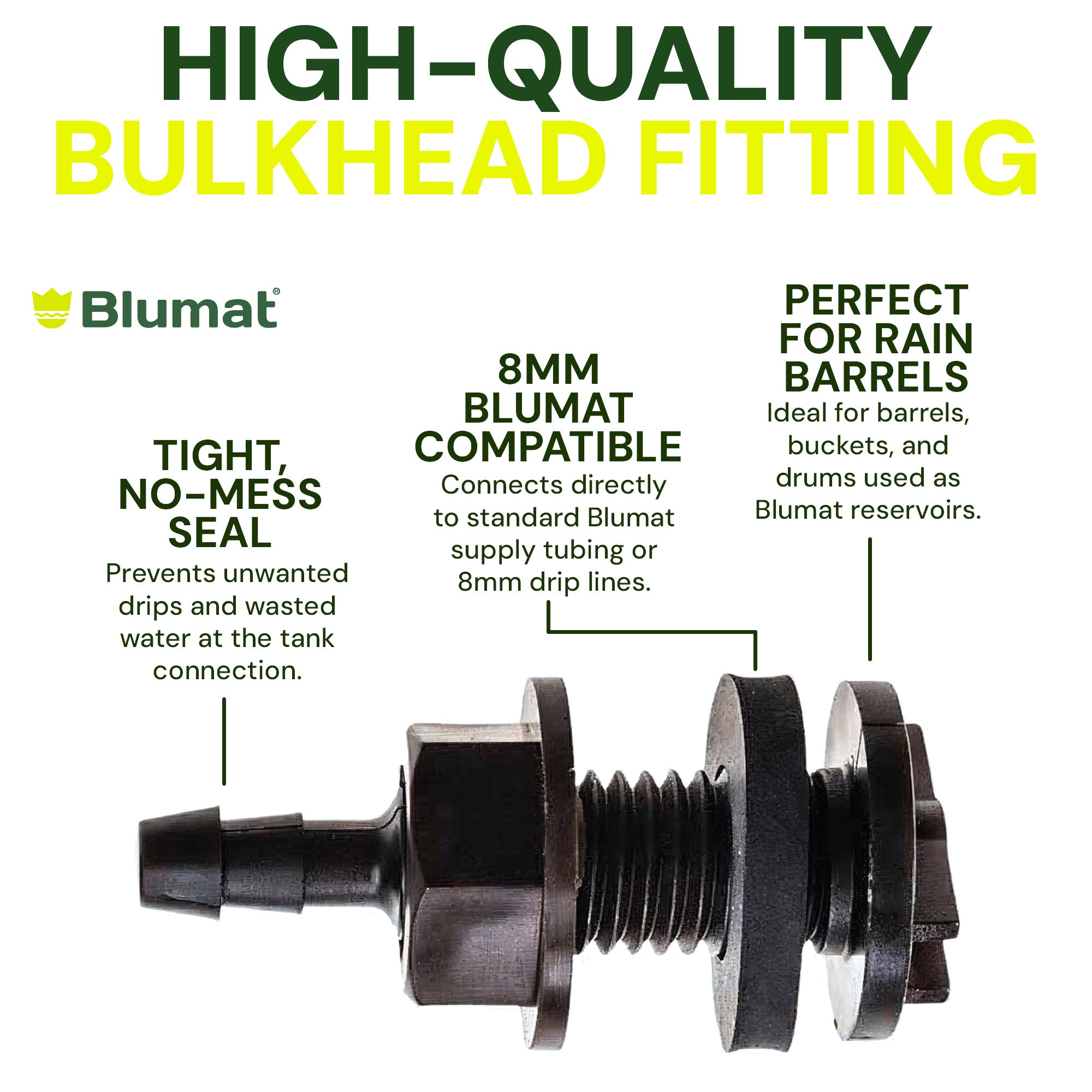8mm BULKHEAD / Through-Hull Tank Connector - 2 Pack