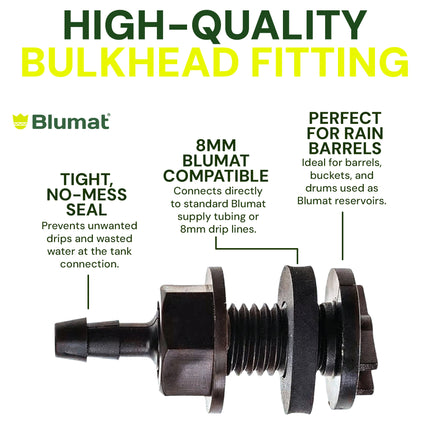 8mm BULKHEAD / Through-Hull Tank Connector - 6 Pack