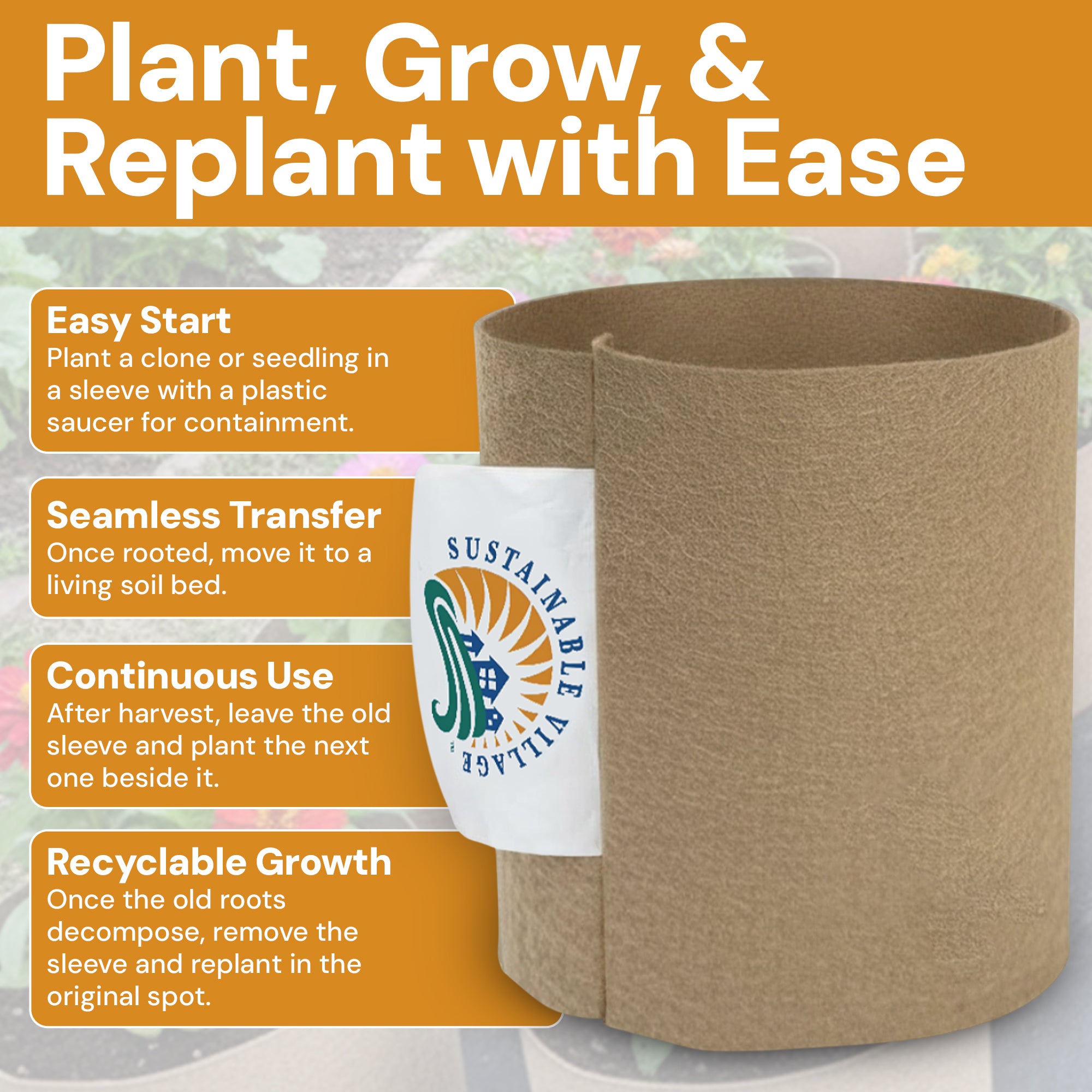 bottomless pots for plants 1 Gallon Grassroots Bottomless Fabric Pots — Capillary Mat Compatible