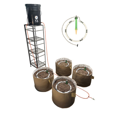 Preset Blumat Grow Tent Kit - Four 10-20 Gallon Pots - with reservoir
