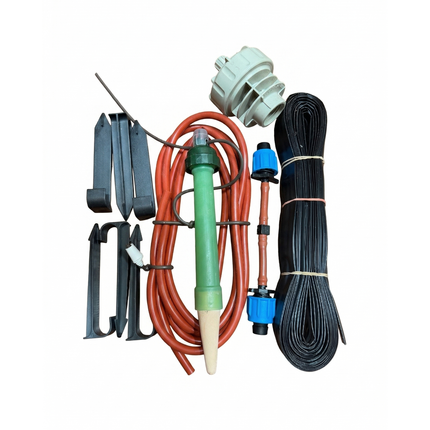 Be-Here-Now backyard irrigation for 4x4 beds with Pressure Reducer