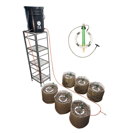 Preset Blumat Grow Tent Kit - Six 5-7 Gallon Pots - with reservoir