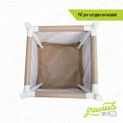 Hobby Grow Living Soil Raised Bed Kit with Precut PVC