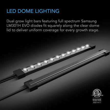 Humidity Dome, Germination Kit with LED, 5x8 Cell Tray