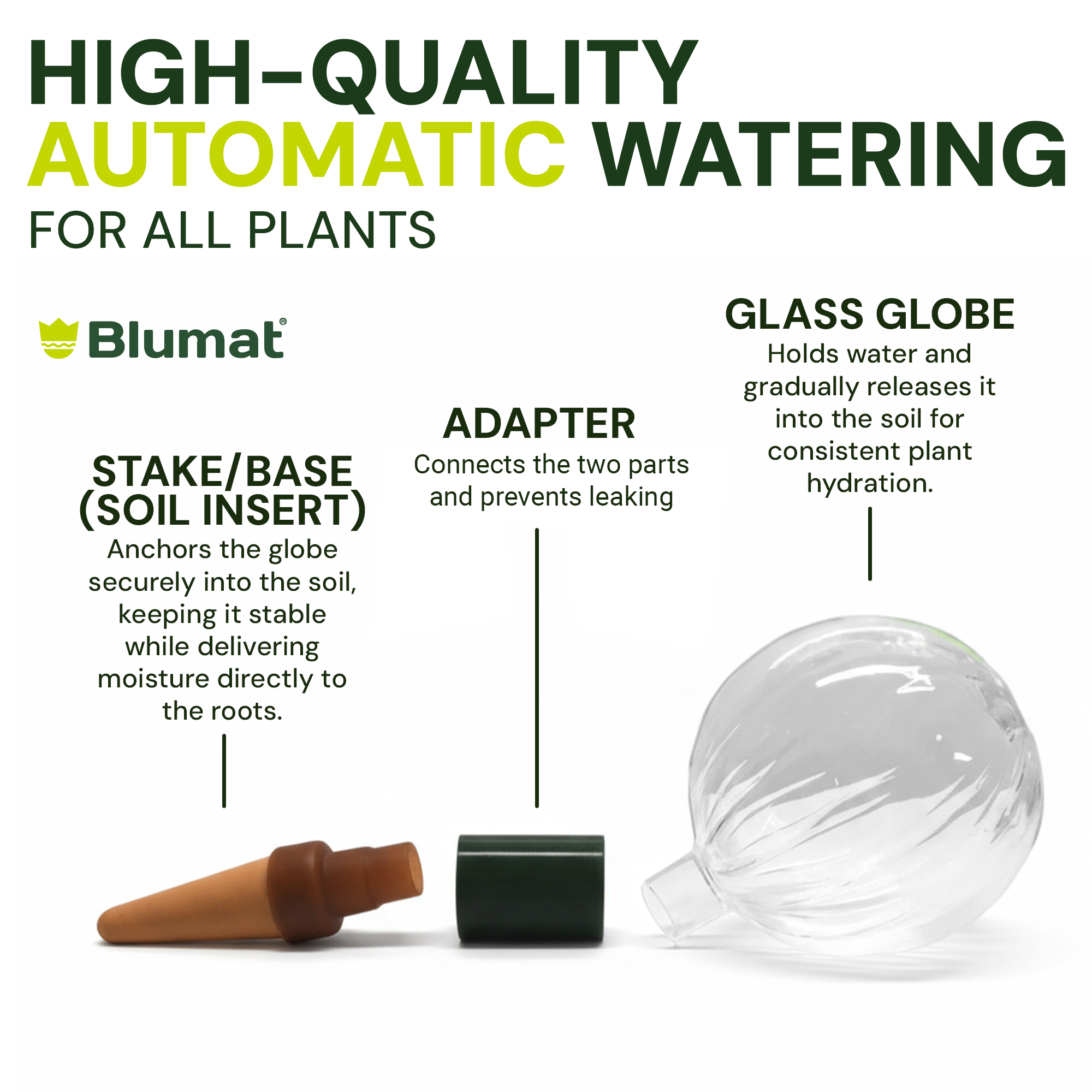 extra large plant watering globes Blumat Glass Plant Watering Globes — Self-Watering Spikes