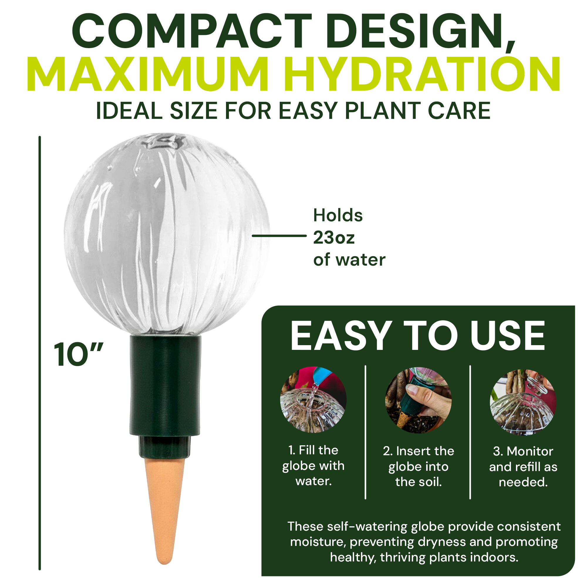 glass globe watering plants Blumat Glass Plant Self Watering Globes