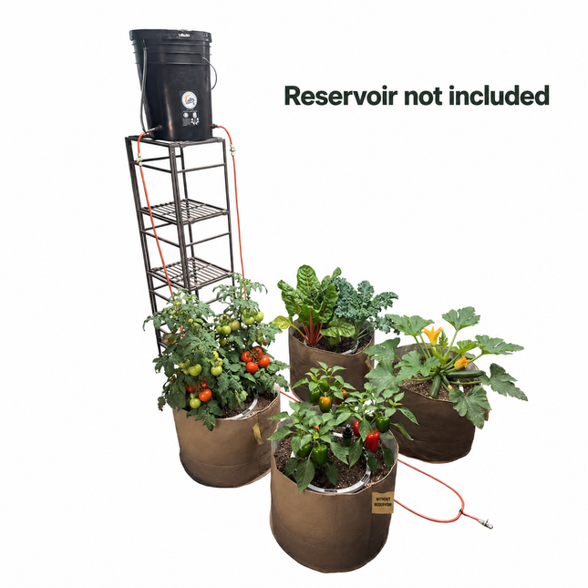 four large pots irrigation layout — reservoir not included