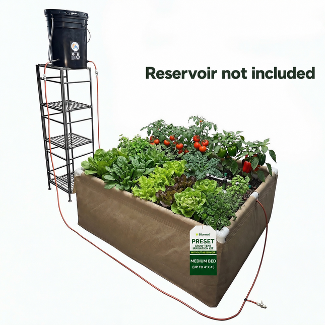 medium bed irrigation layout — reservoir not included