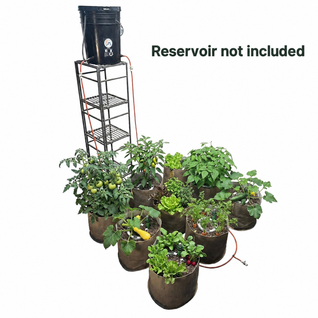nine small pots irrigation layout — reservoir not included