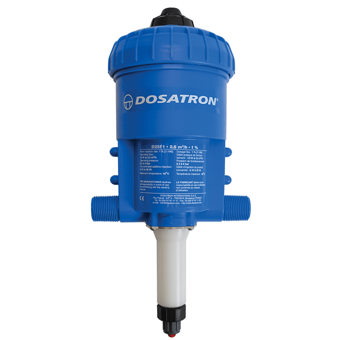 Dosatron fertilizer injector for automated plant feeding