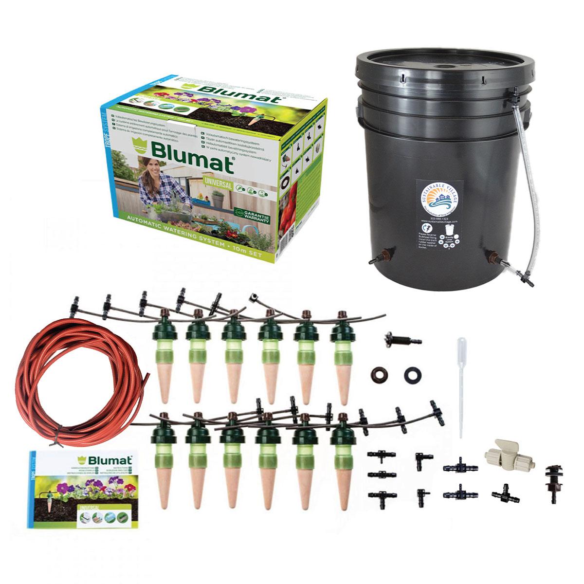 drip irrigation kit for potted plants Blumat 12-Sensor Gravity Drip Kit with 5 Gallon Reservoir
