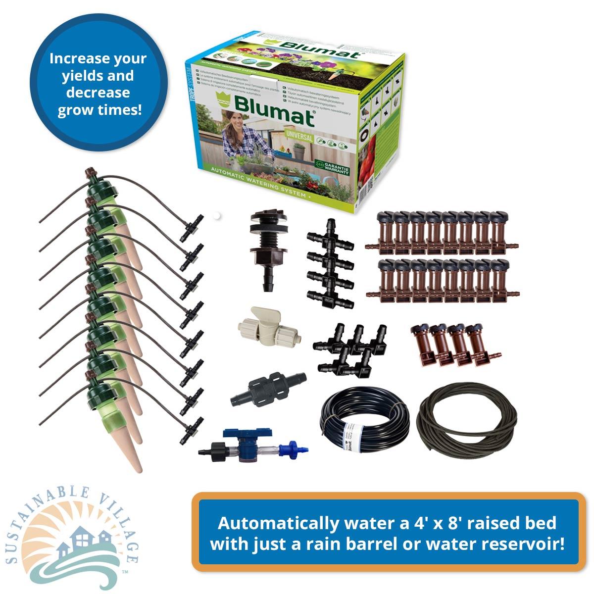 Blumat Gravity Garden Kit for 4' x 8' Raised Bed for 8 Large Plants-4