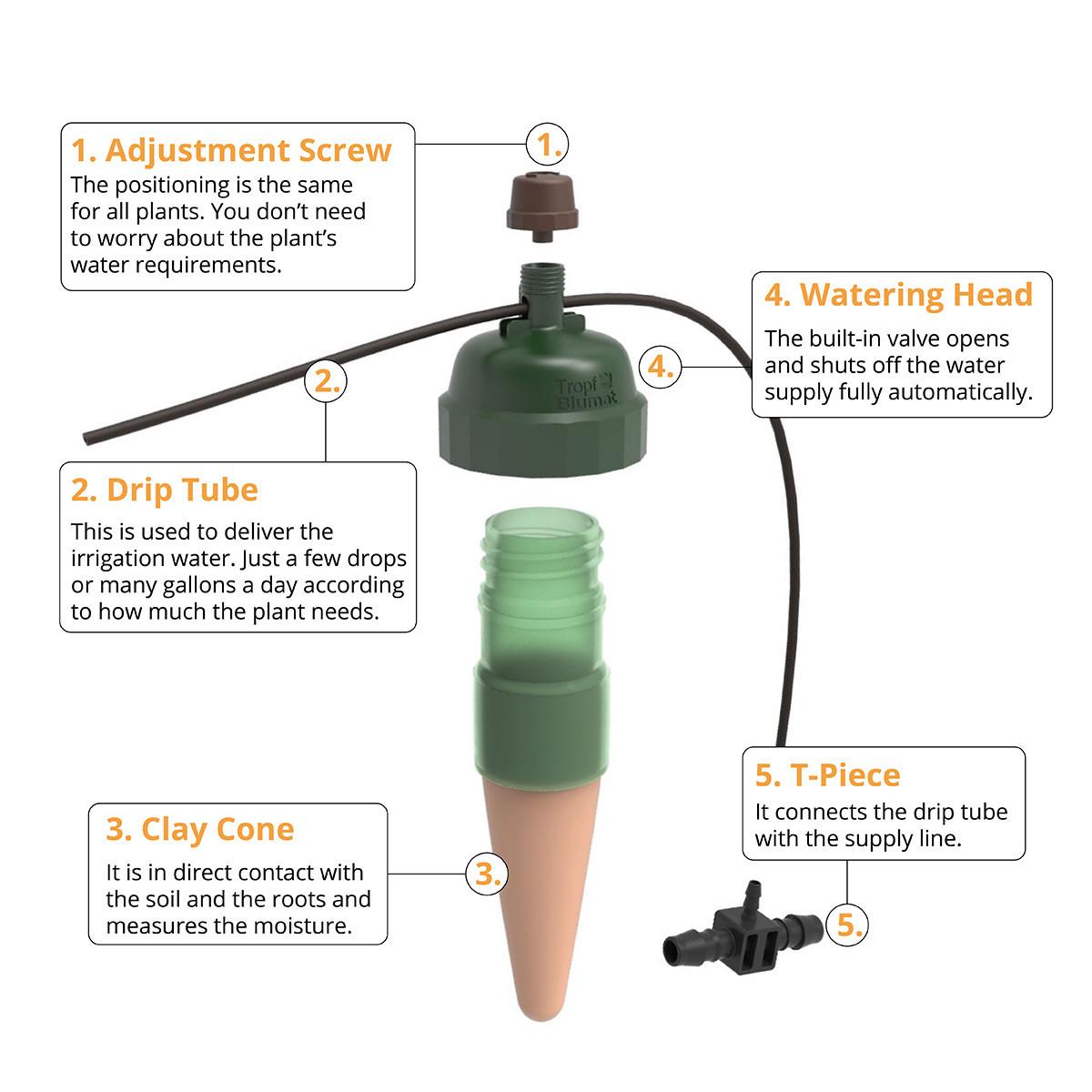 Blumat 5-Pack Starter Kit - Automatic Watering Irrigation System for u ...
