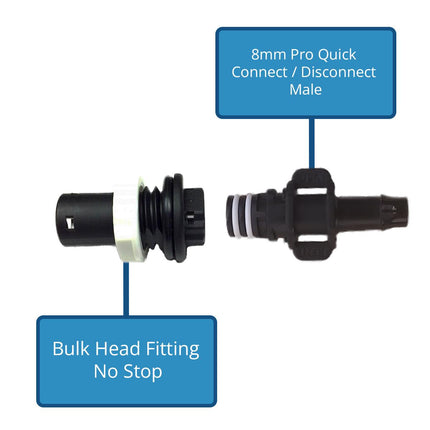 Quick Connect Bulkhead Fitting - 8mm No Stop