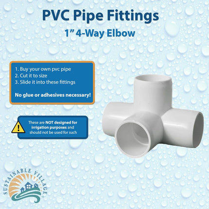 Buildable PVC 1" 4-Way Elbow-3
