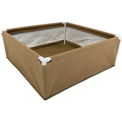4' x 4' Grassroots Fabric Living Soil Raised Garden Bed with Trellis Fittings and Steensland Blumat Kit-1