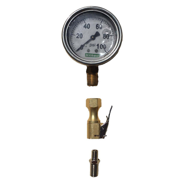 Schrader Quick-Connect w/ Liquid Filled 0-100 PSi Gauge-1